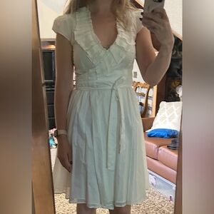 Calvin Klein White Linen Wrap Dress